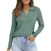 imageArachampCloz Womens Wool Blend Collared Polo Pullover Spring Sweaters Business Casual Outfits 2026Sage Green