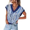 imageArachampCloz Womens Wool Blend Fall Printed Cute Trendy Sweater Vests 2025Blue
