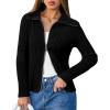 imageArachampCloz Womens Wool Blend Fashion Zip Up Cardigan Sweater OutfitBlack