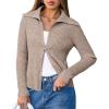 imageArachampCloz Womens Wool Blend Fashion Zip Up Cardigan Sweater OutfitCoffee