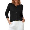 imageArachampCloz Womens Wool Blend Lightweight Spring Business Casual Cardigan Sweaters TopsBlack