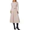 imageArachampCloz Womens Wool Blend Mock Neck Tie Waist Fall Winter Pleated Sweater Dress 2026Apricot
