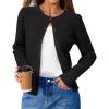 imageArachampCloz Womens Wool Blend Puff Sleeve Fall Cable Knit Cardigan Sweaters 2025Black