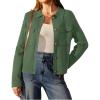 imageArachampCloz Womens Wool Blend Spring Fashion Button Down Cropped Jacket Shackets 2026Army Green