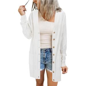 imageArachampCloz Womens Lightweight Cardigan Sweater Fashion Long Sleeve Summer Casual Outfits with Pocket Cozy CloudsOffwhite