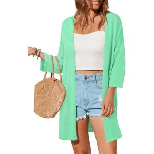 imageArachampCloz Womens Lightweight Summer Beach Kimonos CardiganPea Green