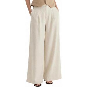 imageArachampCloz Womens Linen Blend Wide Leg AllSeason Business Casual Outfits Dress PantsApricot