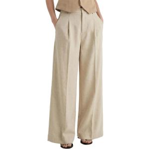 imageArachampCloz Womens Linen Blend Wide Leg AllSeason Business Casual Outfits Dress PantsKhaki