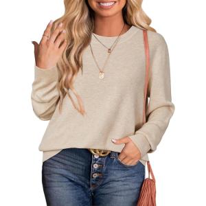 imageArachampCloz Womens Plus Size Wool Blend Sweater Fall Long Sleeve Tops 2025Apricot