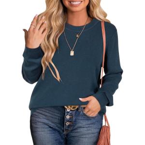 imageArachampCloz Womens Plus Size Wool Blend Sweater Fall Long Sleeve Tops 2025Dark Blue