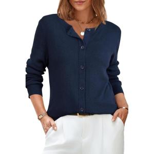 imageArachampCloz Womens Wool Blend Lightweight Spring Business Casual Cardigan Sweaters TopsNavy