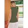 imageArachampCloz Womens 100 Cotton Button Down Summer Business Casual Slim Fitted Tank Tops 2026Army Green