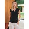 imageArachampCloz Womens 100 Cotton Button Down Summer Business Casual Slim Fitted Tank Tops 2026Black