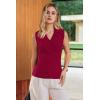 imageArachampCloz Womens 100 Cotton Button Down Summer Business Casual Slim Fitted Tank Tops 2026Burgundy