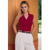 imageArachampCloz Womens 100 Cotton Button Down Summer Business Casual Slim Fitted Tank Tops 2026Burgundy