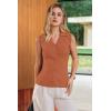 imageArachampCloz Womens 100 Cotton Button Down Summer Business Casual Slim Fitted Tank Tops 2026Orange