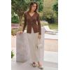 imageArachampCloz Womens 100 Cotton Lace Button Going Out Slim Fitted Cardigan Sweater 2026Brown