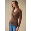imageArachampCloz Womens 100 Cotton Lace Button Going Out Slim Fitted Cardigan Sweater 2026Brown