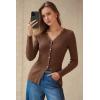imageArachampCloz Womens 100 Cotton Lace Button Going Out Slim Fitted Cardigan Sweater 2026Brown