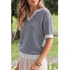 imageArachampCloz Womens 100 Cotton Polo V Neck Striped Short Sleeve Spring Casual Pullover Sweaters 2026Navy