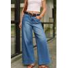 imageArachampCloz Womens Cotton Contrast Waistband Wide Leg Stretchy Denim Jeans 2026Blue