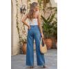 imageArachampCloz Womens Cotton Contrast Waistband Wide Leg Stretchy Denim Jeans 2026Blue