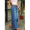 imageArachampCloz Womens Cotton Contrast Waistband Wide Leg Stretchy Denim Jeans 2026Blue