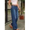 imageArachampCloz Womens Cotton Contrast Waistband Wide Leg Stretchy Denim Jeans 2026Dark Blue