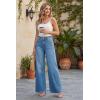 imageArachampCloz Womens Cotton Contrast Waistband Wide Leg Stretchy Denim Jeans 2026Light Blue