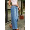 imageArachampCloz Womens Cotton Contrast Waistband Wide Leg Stretchy Denim Jeans 2026Light Blue