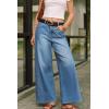 imageArachampCloz Womens Cotton Contrast Waistband Wide Leg Stretchy Denim Jeans 2026Light Blue