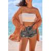 imageArachampCloz Womens Crochet Cover Up Linen Blend Open Front Beach Oversized Kimonos 2026Orange