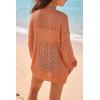 imageArachampCloz Womens Crochet Cover Up Linen Blend Open Front Beach Oversized Kimonos 2026Orange
