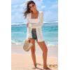 imageArachampCloz Womens Crochet Cover Up Linen Blend Open Front Beach Oversized Kimonos 2026White
