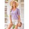 imageArachampCloz Womens Lightweight Fall Sweater Tops Casual Short Sleeve Blouses ShirtsAzlight Purple