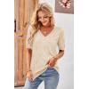 imageArachampCloz Womens Lightweight Fall Sweater Tops Casual Short Sleeve Blouses ShirtsBapricot