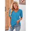 imageArachampCloz Womens Lightweight Fall Sweater Tops Casual Short Sleeve Blouses ShirtsBlake Blue