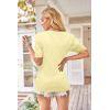imageArachampCloz Womens Lightweight Fall Sweater Tops Casual Short Sleeve Blouses ShirtsBlight Yellow