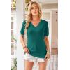 imageArachampCloz Womens Lightweight Fall Sweater Tops Casual Short Sleeve Blouses ShirtsGreen 03