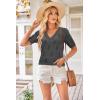imageArachampCloz Womens Lightweight Fall Sweater Tops Casual Short Sleeve Blouses ShirtsHeather Grey