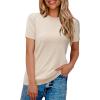 imageArachampCloz Womens Lightweight Wool Blend Short Sleeve Sweater Top Business CasualApricot