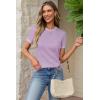 imageArachampCloz Womens Lightweight Wool Blend Short Sleeve Sweater Top Business CasualPurple5132
