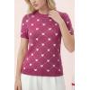 imageArachampCloz Womens Lightweight Wool Blend Short Sleeve Sweater Top Business CasualRose Heart