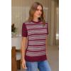 imageArachampCloz Womens Lightweight Wool Blend Short Sleeve Sweater Top Business CasualWine5192
