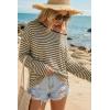 imageArachampCloz Womens Linen Blend Beach Vacation Cover Up Summer Casual Oversized Off Shoulder Tops 2026Apricot Black Stripe