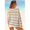 imageArachampCloz Womens Linen Blend Crochet Bell Sleeve Beach Vacation Striped Tops 2026Apricot Stripe