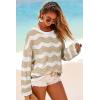 imageArachampCloz Womens Linen Blend Crochet Bell Sleeve Beach Vacation Striped Tops 2026Apricot Stripe