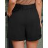 imageArachampCloz Womens Linen Blend High Waist Business Casual Wide Leg Shorts 2026Black