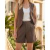 imageArachampCloz Womens Linen Blend High Waist Business Casual Wide Leg Shorts 2026Coffee