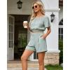 imageArachampCloz Womens Linen Blend High Waist Business Casual Wide Leg Shorts 2026Gray Green